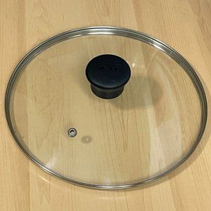Original T-FAL 9.25" Glass Replacement Lid Cover Top‎ Black Handle Vent Hole